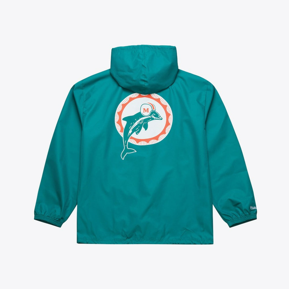 Miami Dolphins Coaches Full-Snap Hooded Windbreaker Jacket - Aqua Jackets