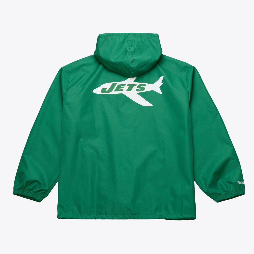 New York Jets Coaches Full-Snap Hooded Windbreaker Jacket - Green Jackets