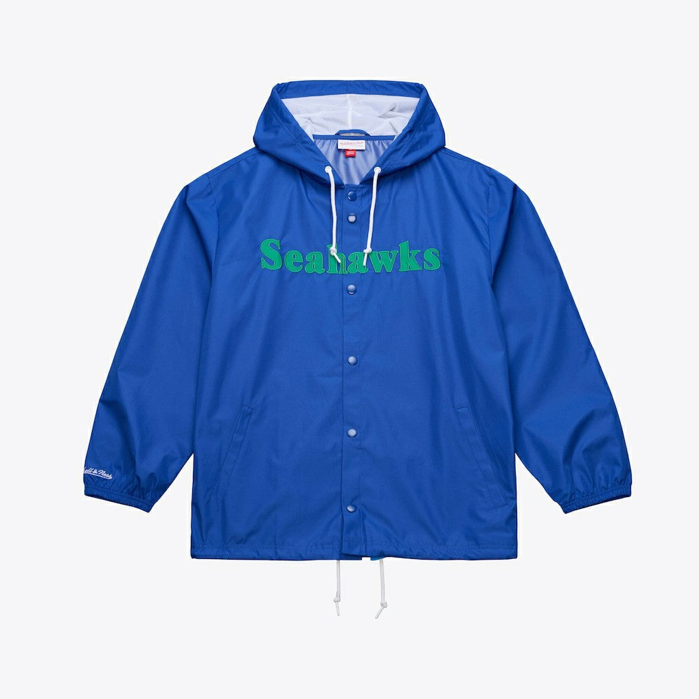Seattle Seahawks Coaches Full-Snap Hooded Windbreaker Jacket - Royal Jackets