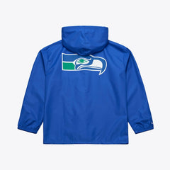 Seattle Seahawks Coaches Full-Snap Hooded Windbreaker Jacket - Royal Jackets