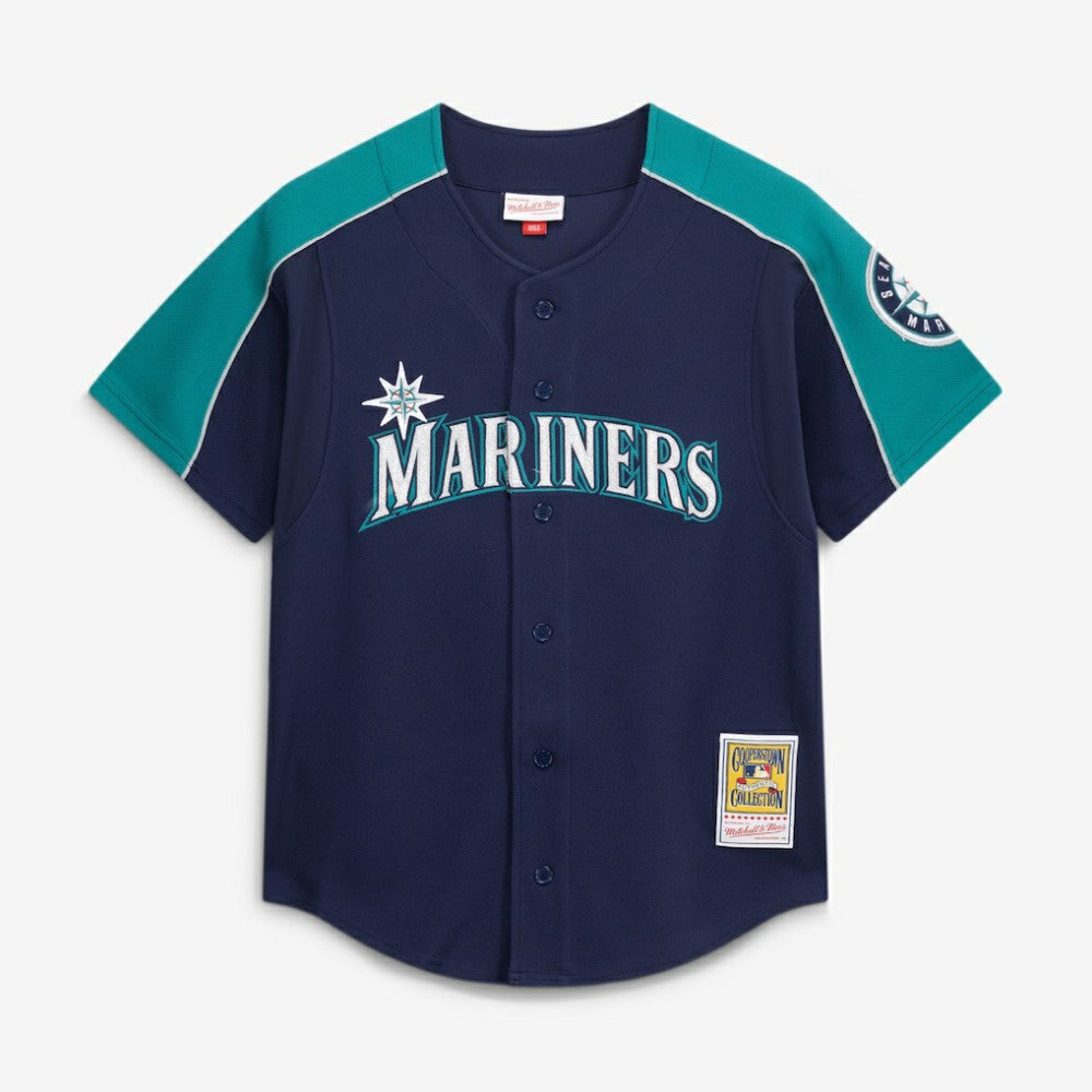 Ichiro Suzuki Seattle Mariners Mitchell & Ness 2006 Cooperstown Mesh Batting Practice Button-Up Jersey - Navy Jerseys
