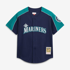 Ichiro Suzuki Seattle Mariners Mitchell & Ness 2006 Cooperstown Mesh Batting Practice Button-Up Jersey - Navy Jerseys