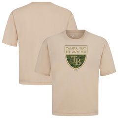 Tampa Bay Rays Levelwear Oversized Luxe Signature Knit Buckler T-Shirt - Khaki T-shirts