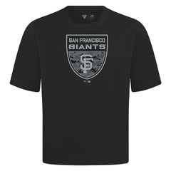 San Francisco Giants Levelwear Oversized Luxe Signature Knit Buckler T-Shirt - Black T-shirts