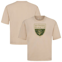 San Francisco Giants Levelwear Oversized Luxe Signature Knit Buckler T-Shirt - Khaki T-shirts