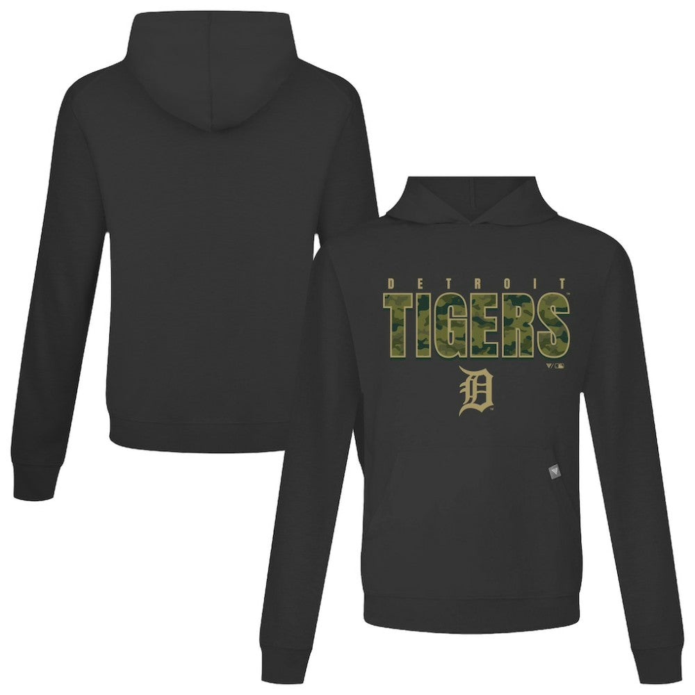 Detroit Tigers Levelwear Relay Protect Pullover Hoodie - Black Hoodies