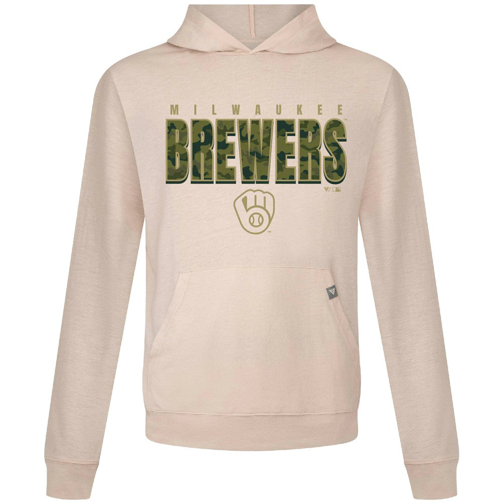 Milwaukee Brewers Levelwear Relay Protect Pullover Hoodie - Khaki Hoodies