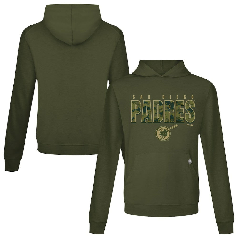 San Diego Padres Levelwear Relay Protect Pullover Hoodie - Green Hoodies