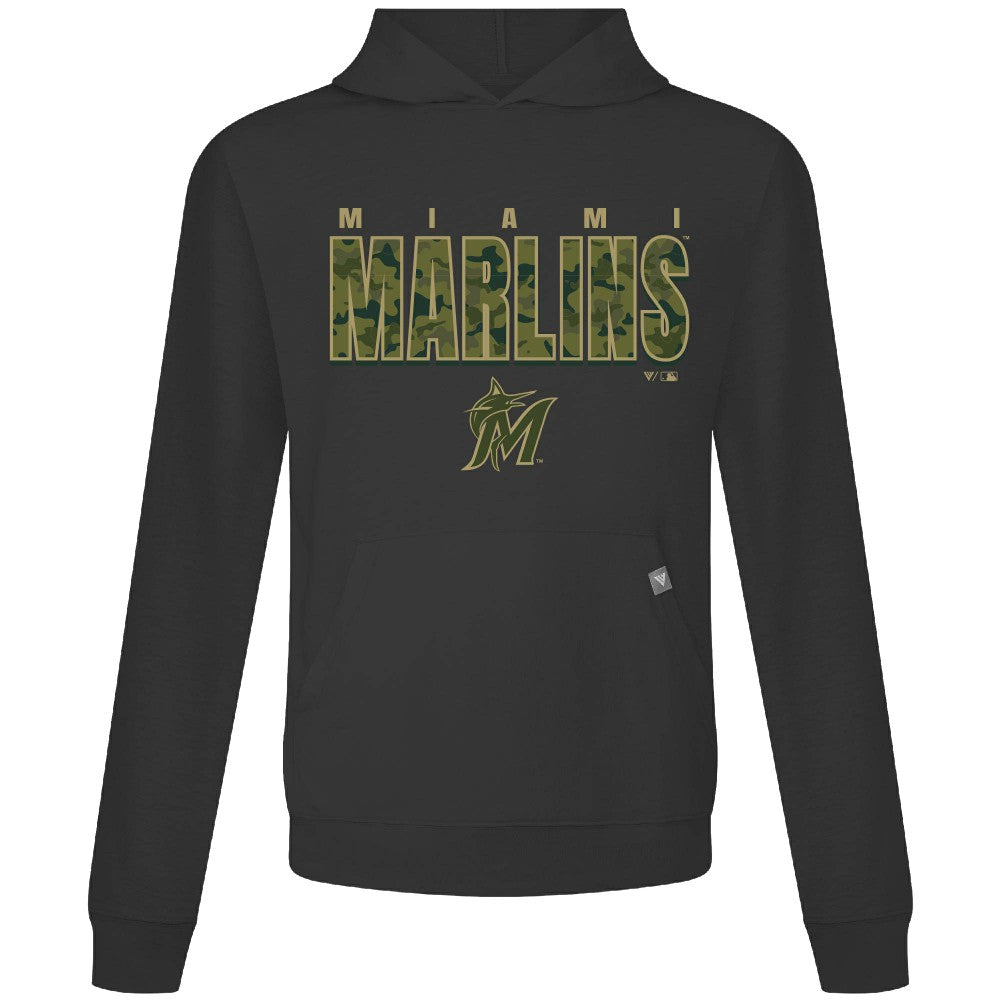 Miami Marlins Levelwear Relay Protect Pullover Hoodie - Black Hoodies