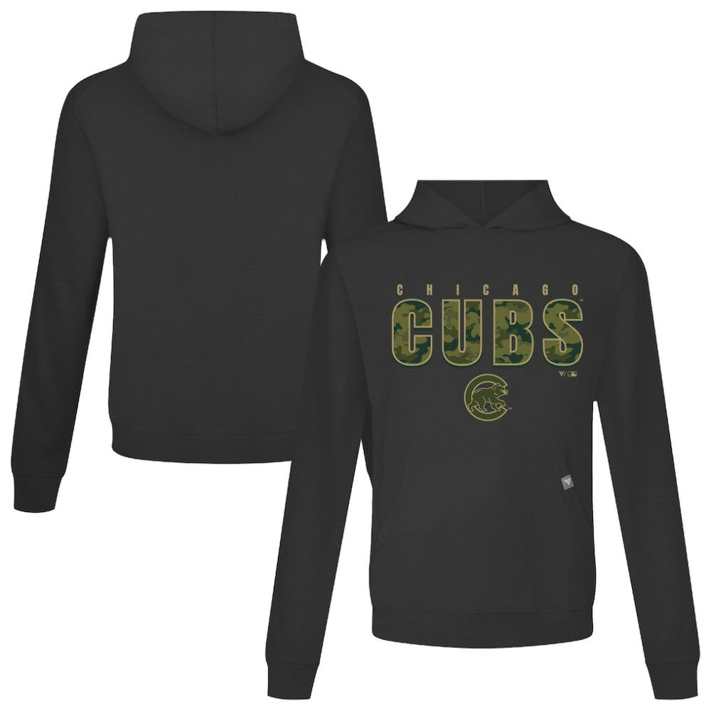 Chicago Cubs Levelwear Relay Protect Pullover Hoodie - Black Hoodies