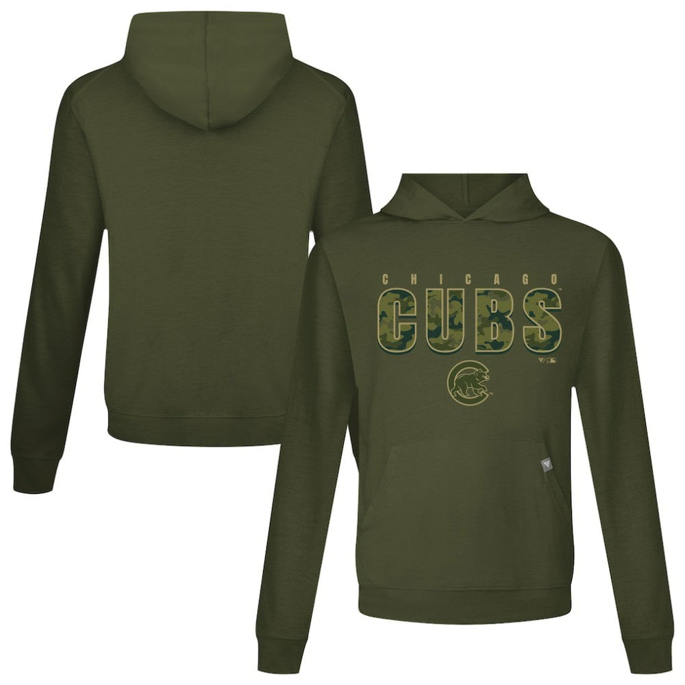 Chicago Cubs Levelwear Relay Protect Pullover Hoodie - Green Hoodies