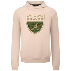 Atlanta Braves Levelwear Mandate Buckler Tri-Blend Pullover Hoodie - Khaki Hoodies