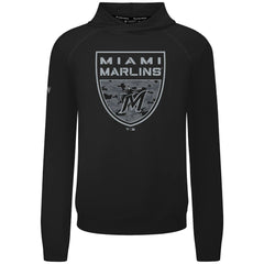 Miami Marlins Levelwear Mandate Buckler Tri-Blend Pullover Hoodie - Black Hoodies