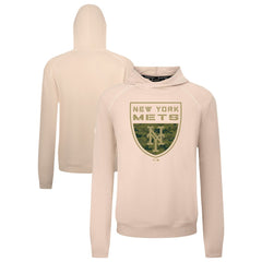 New York Mets Levelwear Mandate Buckler Tri-Blend Pullover Hoodie - Khaki Hoodies