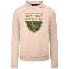 New York Mets Levelwear Mandate Buckler Tri-Blend Pullover Hoodie - Khaki Hoodies