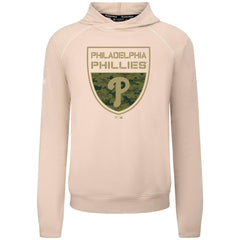 Philadelphia Phillies Levelwear Mandate Buckler Tri-Blend Pullover Hoodie - Khaki Hoodies