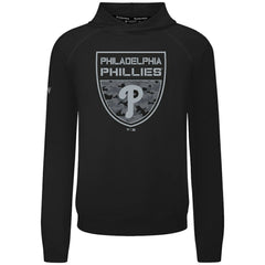 Philadelphia Phillies Levelwear Mandate Buckler Tri-Blend Pullover Hoodie - Black Hoodies