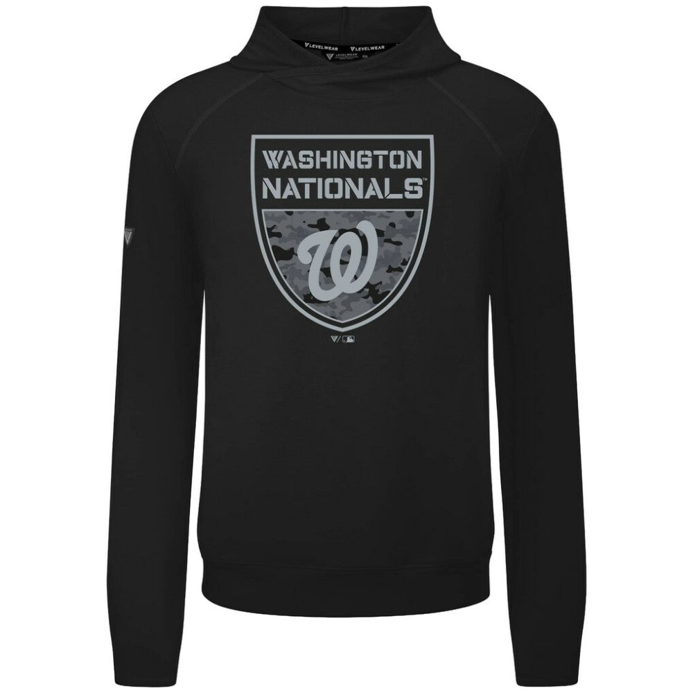 Washington Nationals Levelwear Mandate Buckler Tri-Blend Pullover Hoodie - Black Hoodies