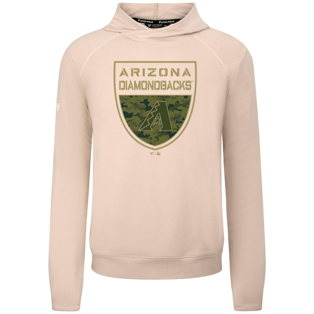 Arizona Diamondbacks Levelwear Mandate Buckler Tri-Blend Pullover Hoodie - Khaki Hoodies
