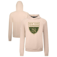 New York Yankees Levelwear Mandate Buckler Tri-Blend Pullover Hoodie - Khaki Hoodies