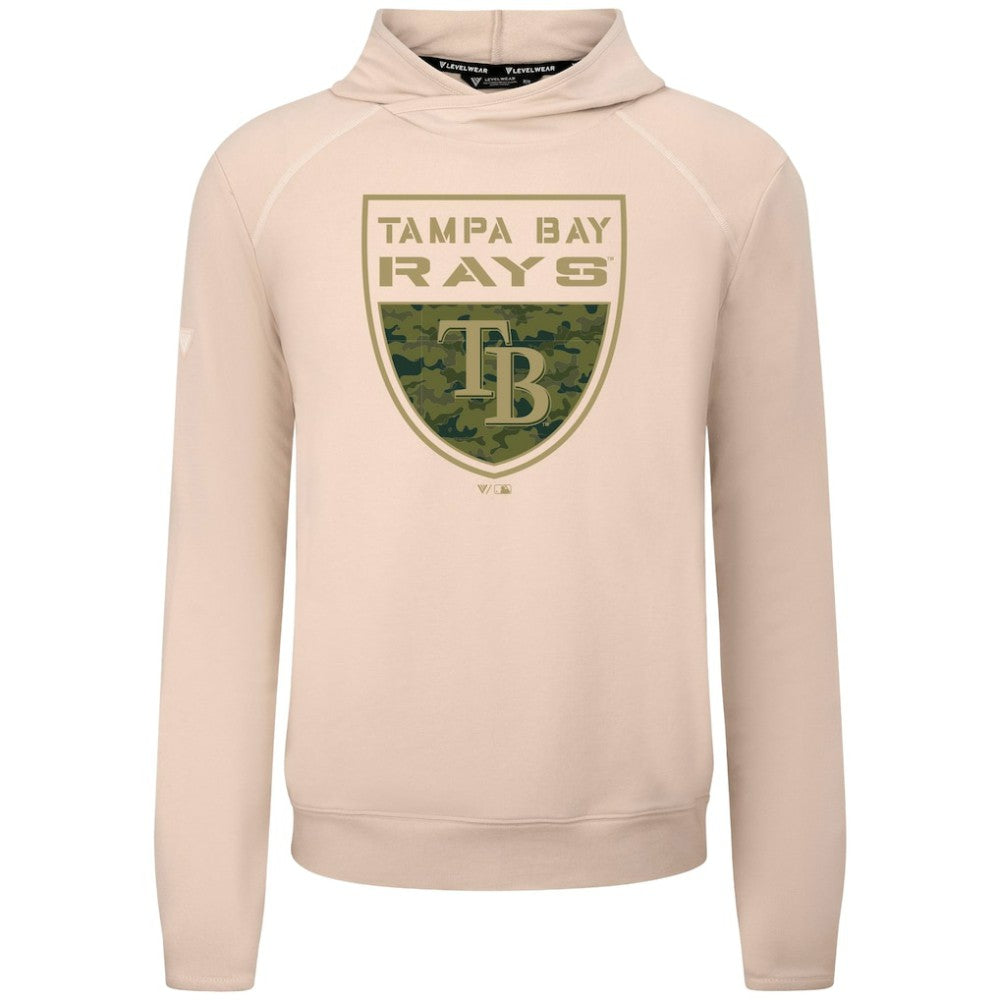 Tampa Bay Rays Levelwear Mandate Buckler Tri-Blend Pullover Hoodie - Khaki Hoodies