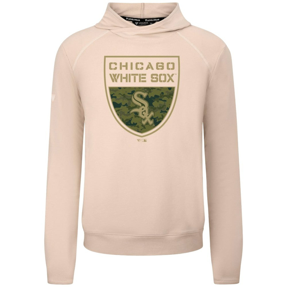 Chicago White Sox Levelwear Mandate Buckler Tri-Blend Pullover Hoodie - Khaki Hoodies