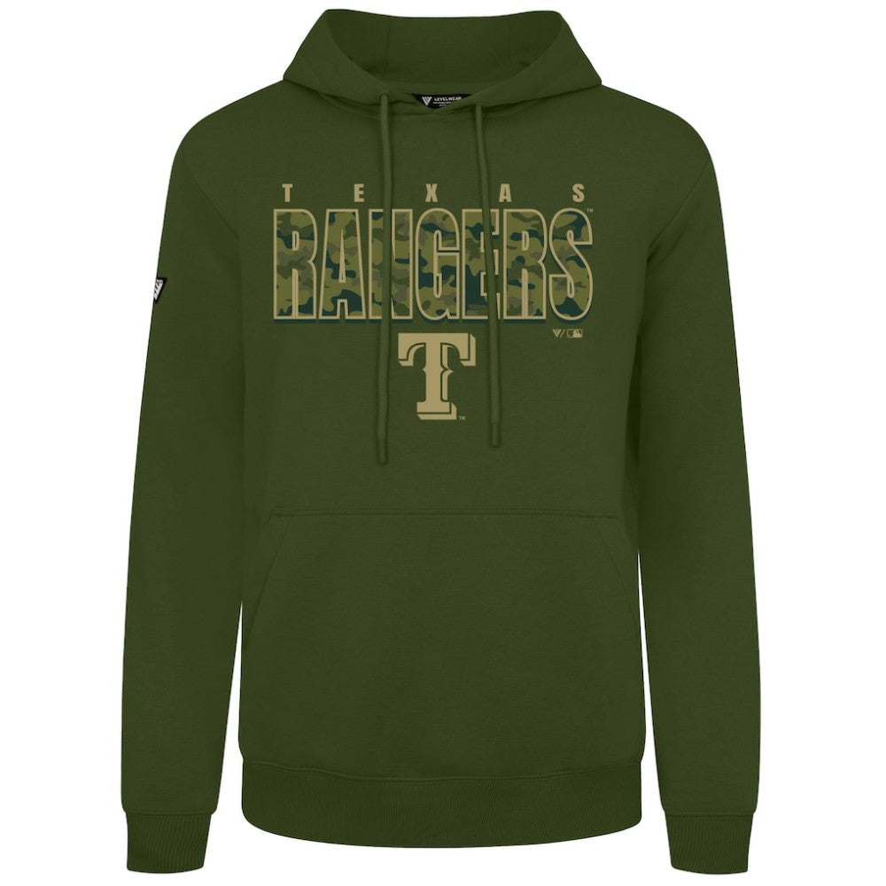 Texas Rangers Levelwear Podium Protect Pullover Hoodie - Green Hoodies