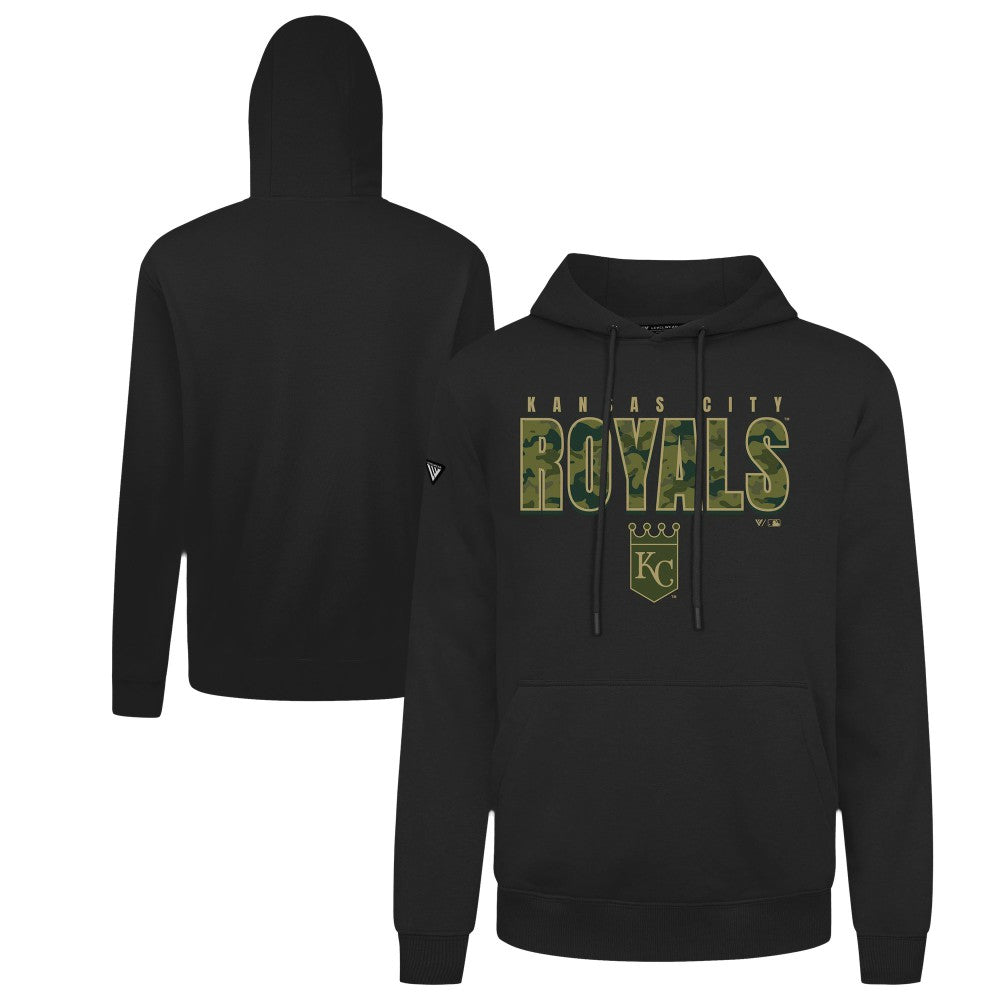 Kansas City Royals Levelwear Podium Protect Pullover Hoodie - Black Hoodies