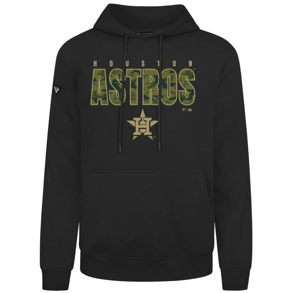 Houston Astros Levelwear Podium Protect Pullover Hoodie - Black Hoodies