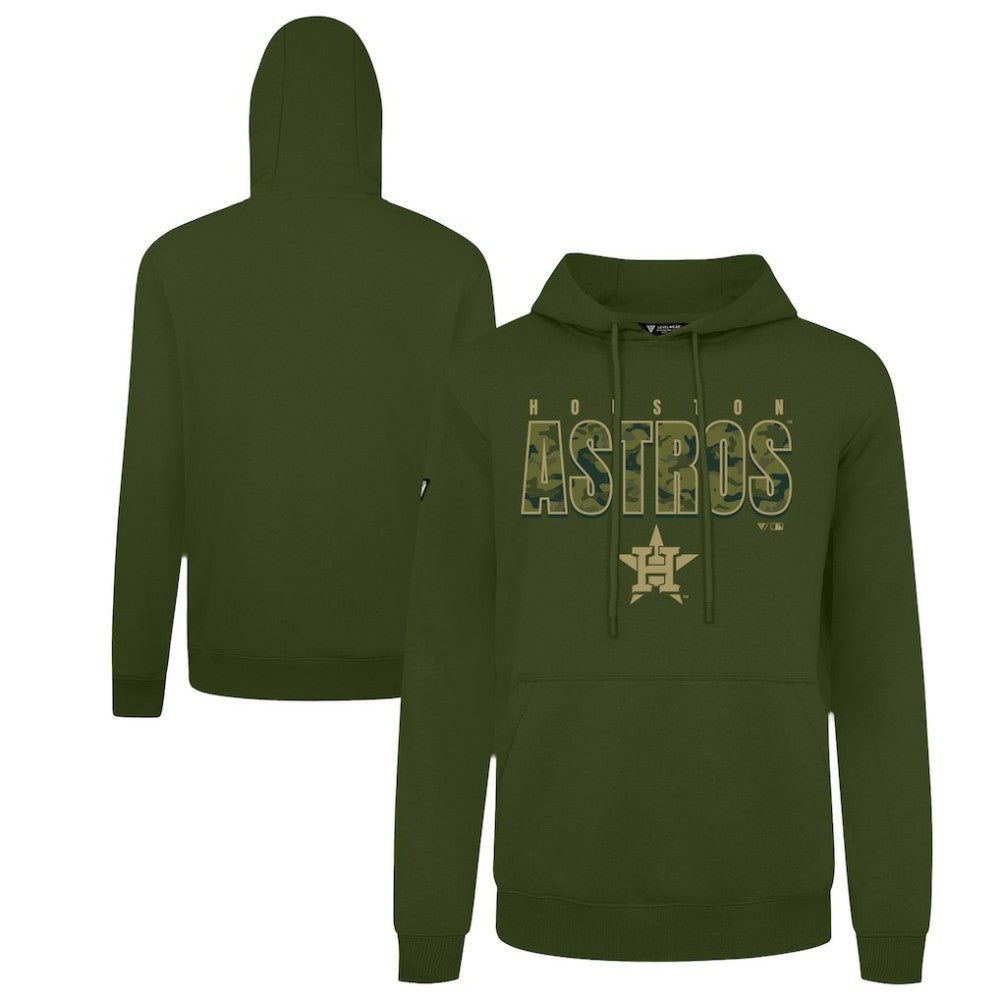 Houston Astros Levelwear Podium Protect Pullover Hoodie - Green Hoodies