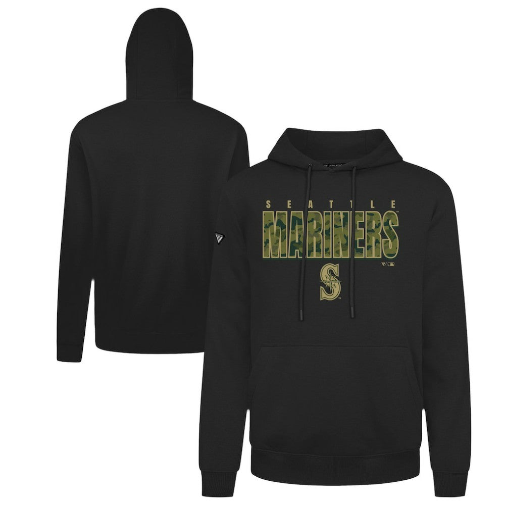 Seattle Mariners Levelwear Podium Protect Pullover Hoodie - Black Hoodies