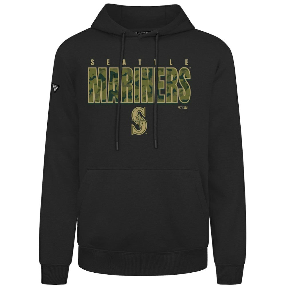 Seattle Mariners Levelwear Podium Protect Pullover Hoodie - Black Hoodies