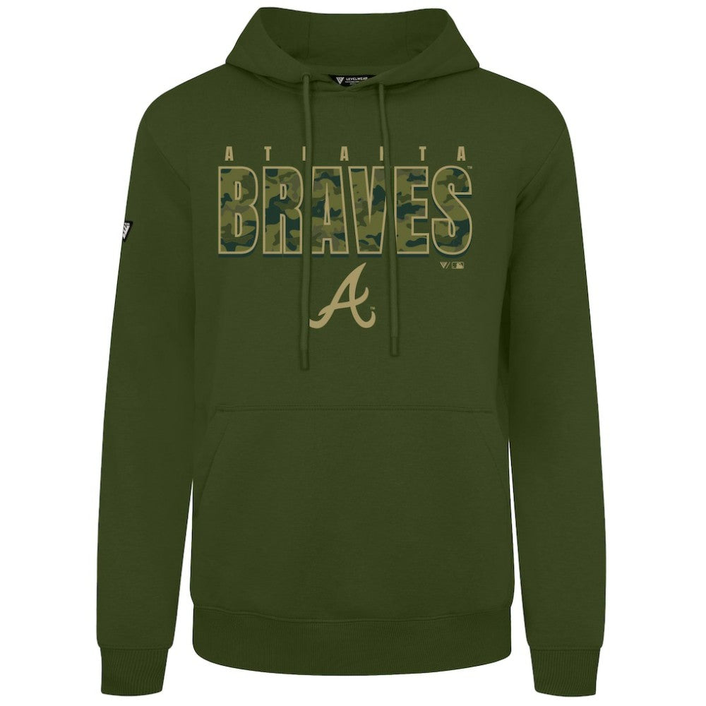 Atlanta Braves Levelwear Podium Protect Pullover Hoodie - Green Hoodies