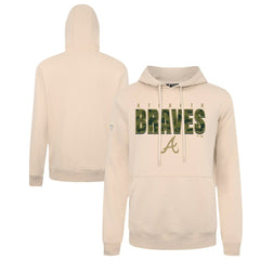 Atlanta Braves Levelwear Podium Protect Pullover Hoodie - Khaki Hoodies