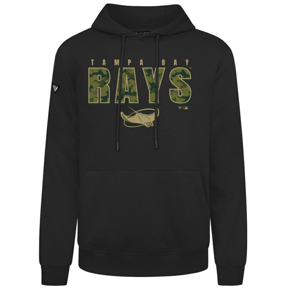 Tampa Bay Rays Levelwear Podium Protect Pullover Hoodie - Black Hoodies