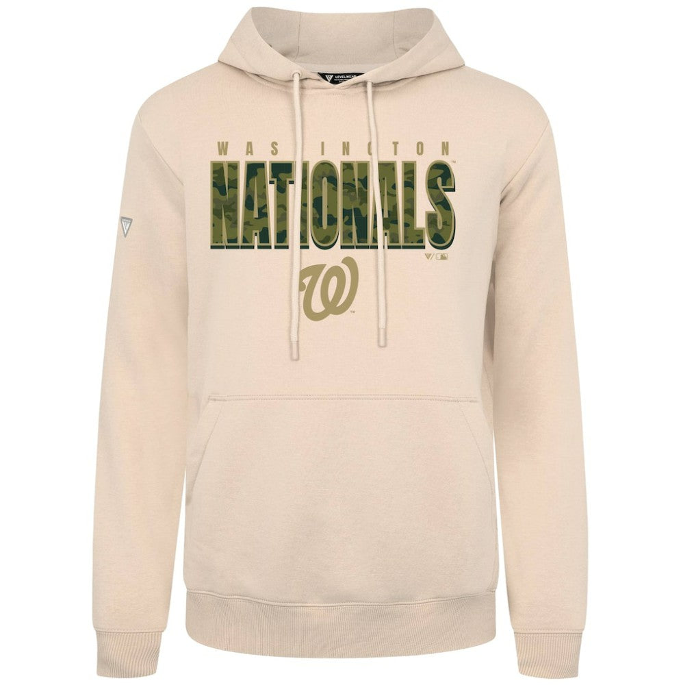 Washington Nationals Levelwear Podium Protect Pullover Hoodie - Khaki Hoodies