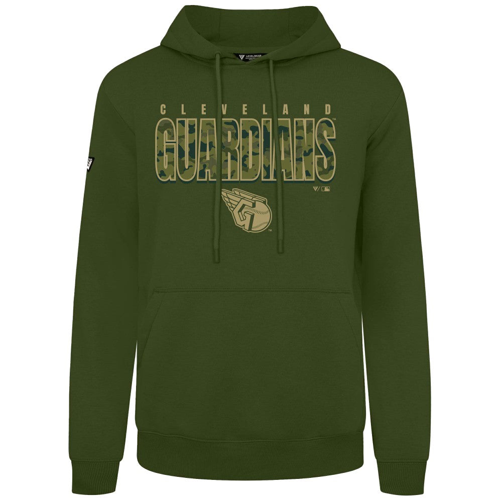 Cleveland Guardians Levelwear Podium Protect Pullover Hoodie - Green Hoodies