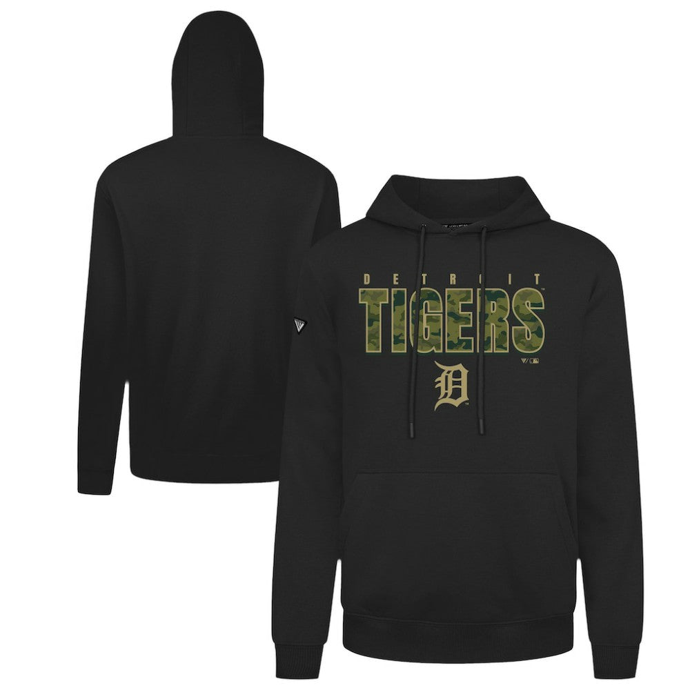 Detroit Tigers Levelwear Podium Protect Pullover Hoodie - Black Hoodies