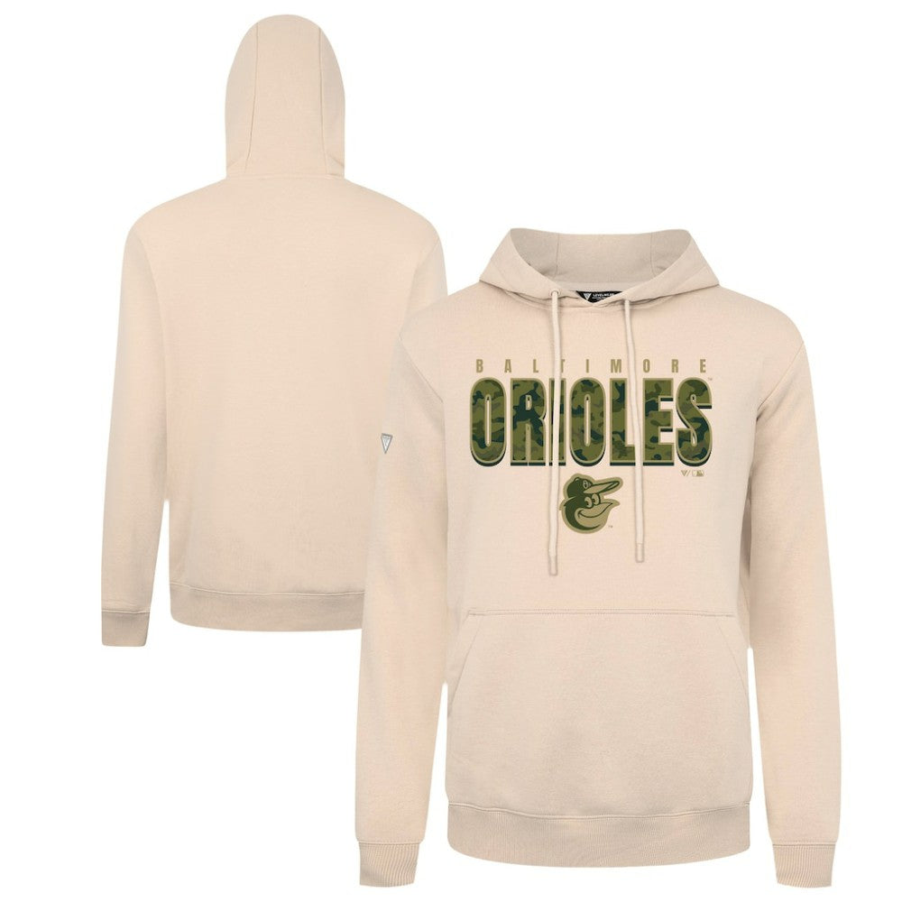 Baltimore Orioles Levelwear Podium Protect Pullover Hoodie - Khaki Hoodies
