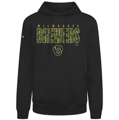 Milwaukee Brewers Levelwear Podium Protect Pullover Hoodie - Black Hoodies