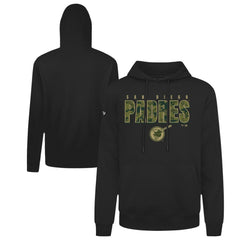 San Diego Padres Levelwear Podium Protect Pullover Hoodie - Black Hoodies