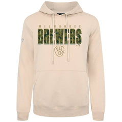 Milwaukee Brewers Levelwear Podium Protect Pullover Hoodie - Khaki Hoodies