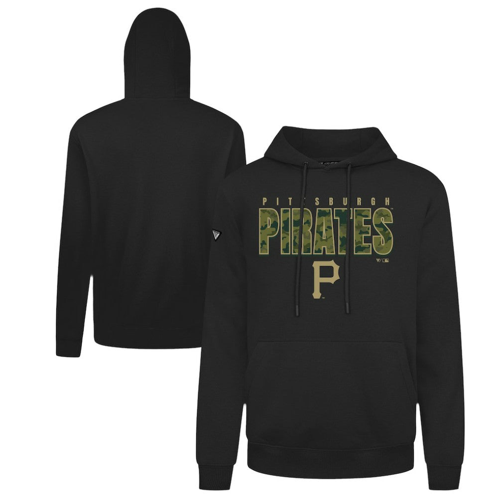 Pittsburgh Pirates Levelwear Podium Protect Pullover Hoodie - Black Hoodies