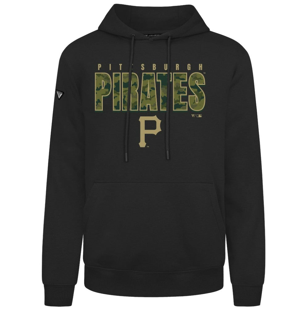 Pittsburgh Pirates Levelwear Podium Protect Pullover Hoodie - Black Hoodies