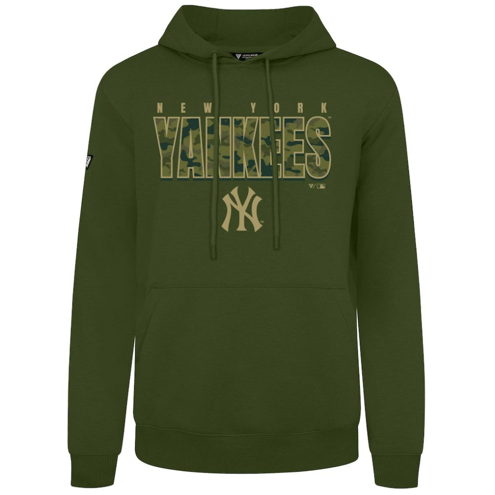 New York Yankees Levelwear Podium Protect Pullover Hoodie - Green Hoodies