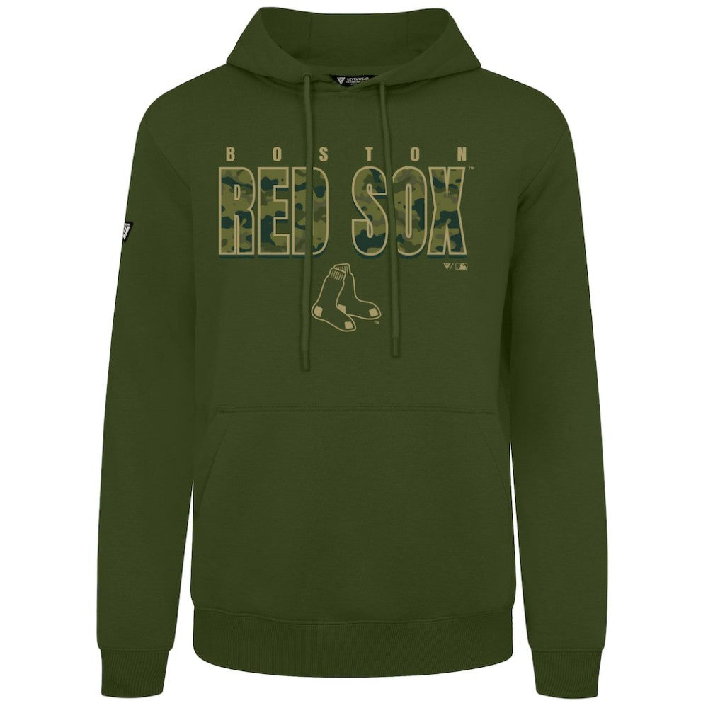 Boston Red Sox Levelwear Podium Protect Pullover Hoodie - Green Hoodies