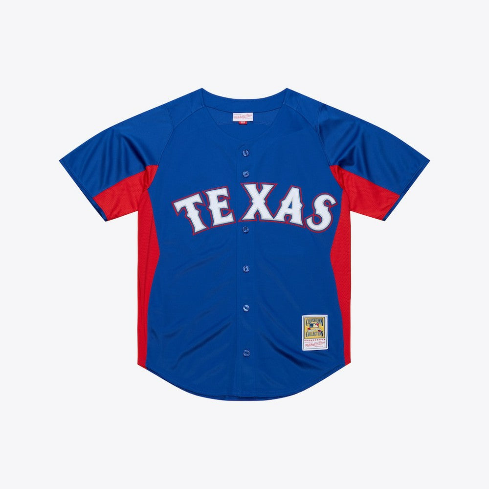 Adrian Beltre Texas Rangers Mitchell & Ness Cooperstown Mesh Batting Practice Button-Up Jersey - Royal Jerseys