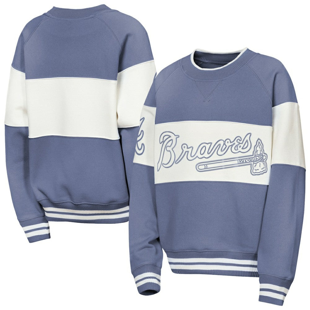 Atlanta Braves Outerstuff Youth Ultimate Pastels On Base Sweatshirt - Blue Sweatshirts