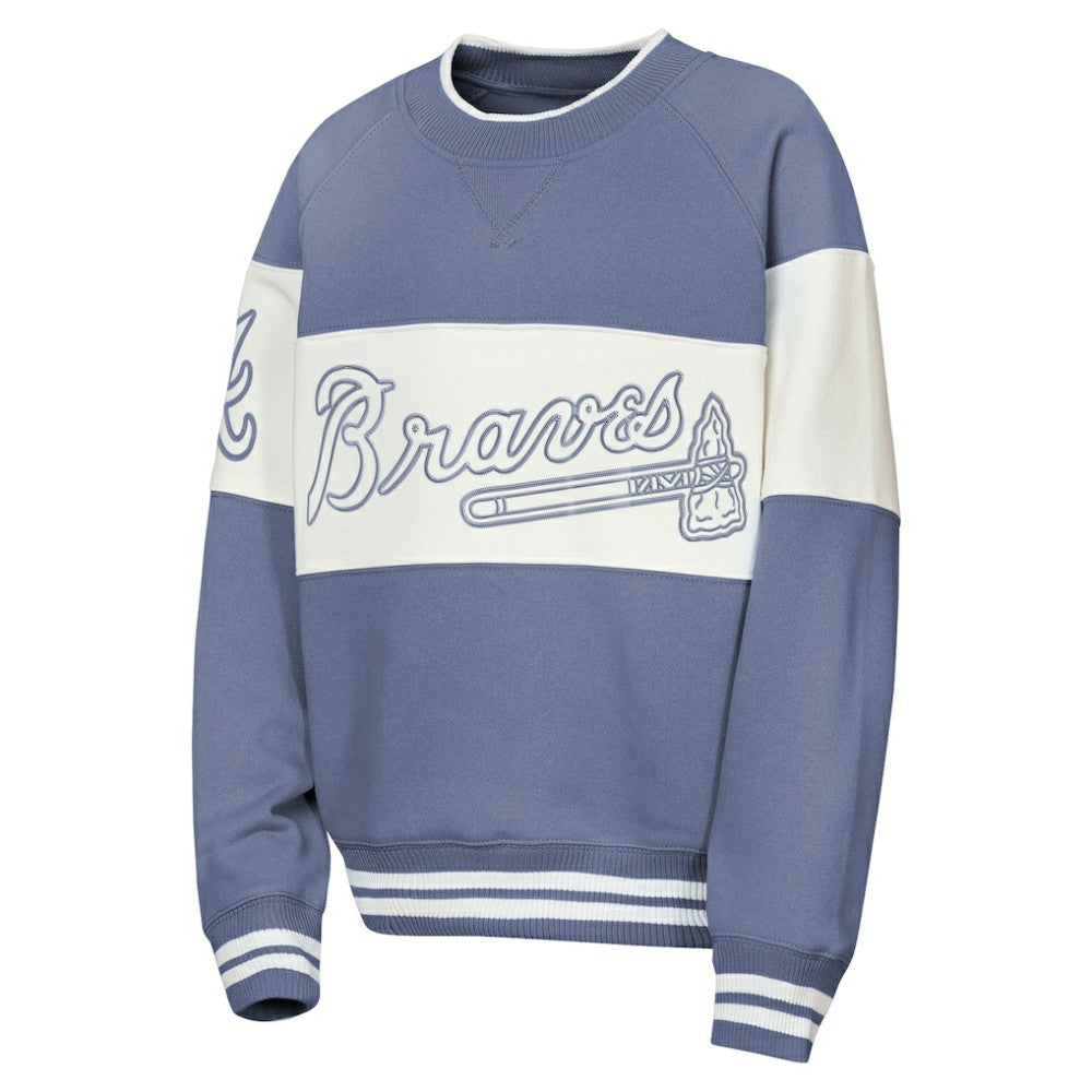 Atlanta Braves Outerstuff Youth Ultimate Pastels On Base Sweatshirt - Blue Sweatshirts