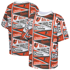 Baltimore Orioles Outerstuff Youth All-Over Pennant T-Shirt - Orange T-shirts